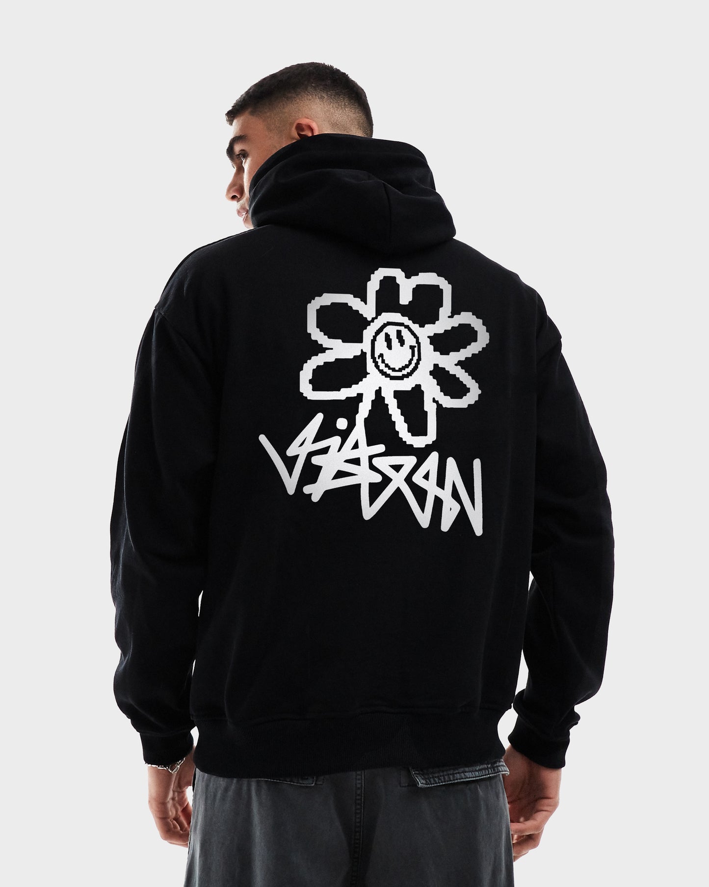 HOODIE SUNFLOWERS BLACK